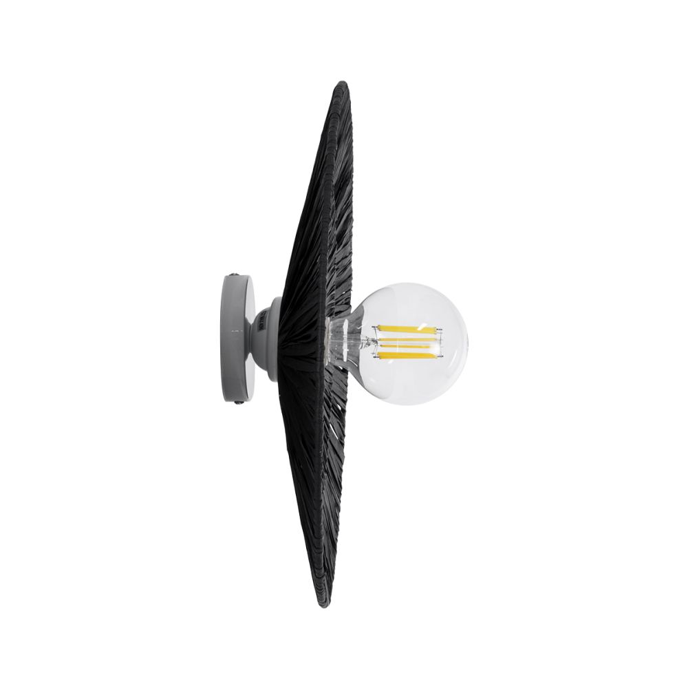 GLOBOSTAR® COLOMBO 02280 Boho Φωτιστικό Τοίχου - Απλίκα με Ντουί 1 x E27 AC 220-240V IP20 - Μαύρο - Μ40 x Π40 x Υ9cm