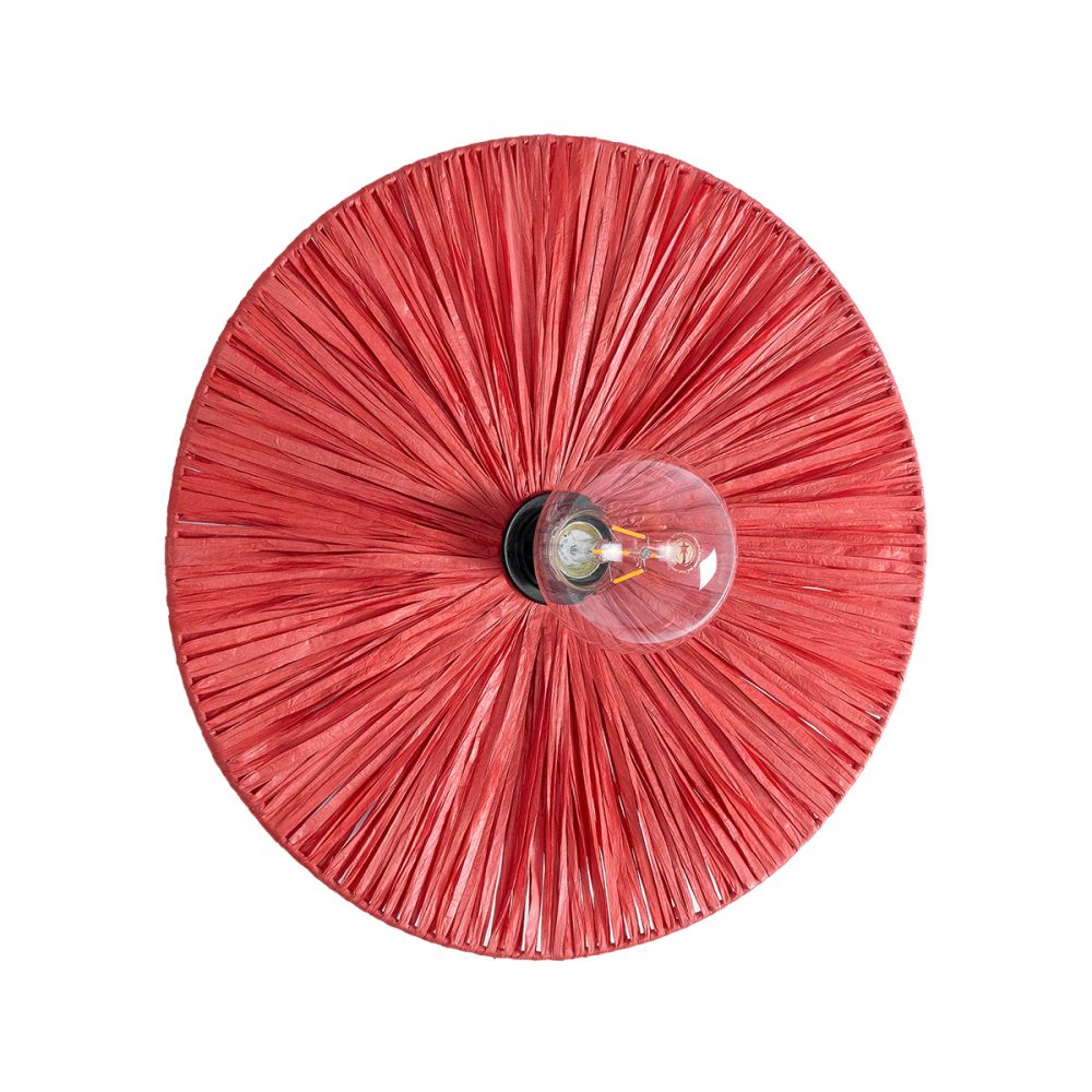 GLOBOSTAR® COLOMBO 02281 Boho Φωτιστικό Τοίχου - Απλίκα με Ντουί 1 x E27 AC 220-240V IP20 - Κόκκινο - Μ40 x Π40 x Υ9cm