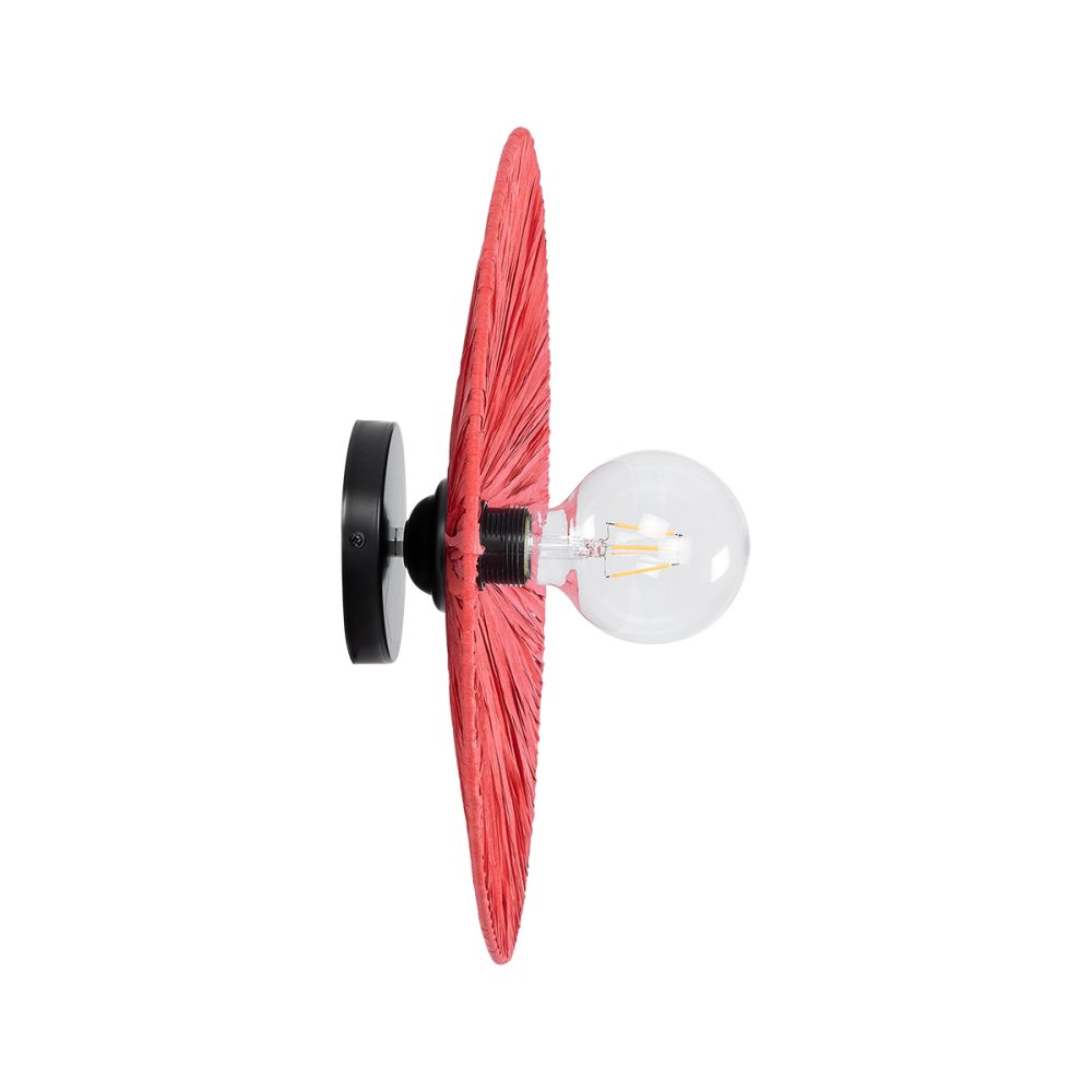 GLOBOSTAR® COLOMBO 02281 Boho Φωτιστικό Τοίχου - Απλίκα με Ντουί 1 x E27 AC 220-240V IP20 - Κόκκινο - Μ40 x Π40 x Υ9cm
