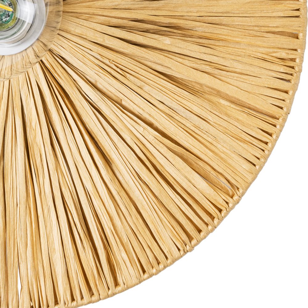 GLOBOSTAR® COLOMBO 02283 Boho Φωτιστικό Τοίχου - Απλίκα με Ντουί 1 x E27 AC 220-240V IP20 - Μπεζ - Μ40 x Π40 x Υ9cm