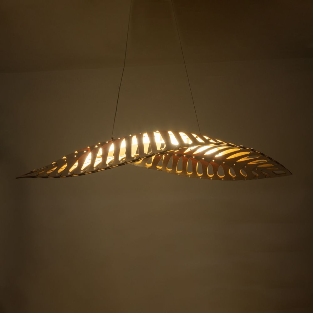 GLOBOSTAR® NANI 02285 Μοντέρνο Κρεμαστό Φωτιστικό Οροφής LED 36W 2880lm 120° AC 220-240V IP20 Φυσικό Λευκό 4500K - Lumileds SMD Chip - Μπεζ - Μ120 x Π48 x Υ18cm - 2 Χρόνια Εγγύηση