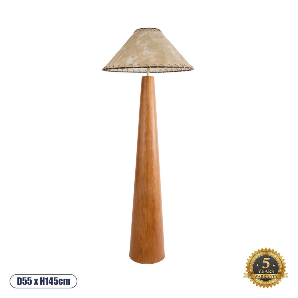 GLOBOSTAR® MASPALOMAS 02292 Boho Επιδαπέδιο Φωτιστικό με Ντουί 1 x E27 AC 220-240V IP20 - Καφέ & Μπεζ - Μ55 x Π55 x Υ145cm