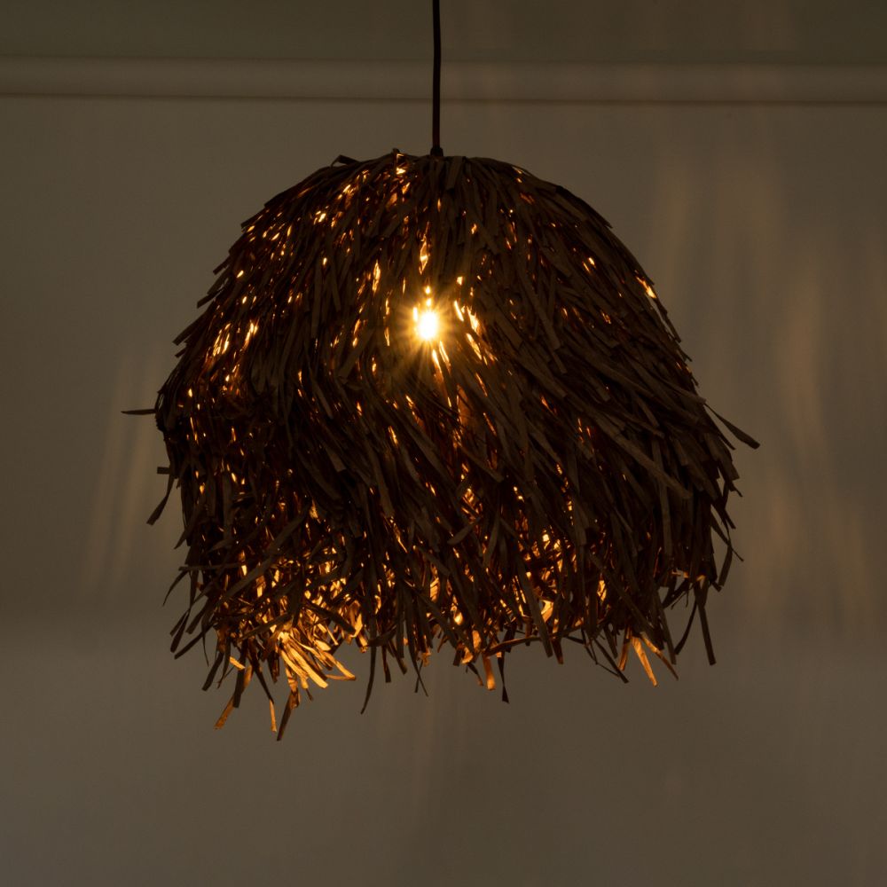 GLOBOSTAR® GUADELOUPE 02293 Boho Κρεμαστό Φωτιστικό Οροφής με Ντουί 1 x E27 AC 220-240V IP20 - Καφέ - Μ50 x Π50 x Υ40cm