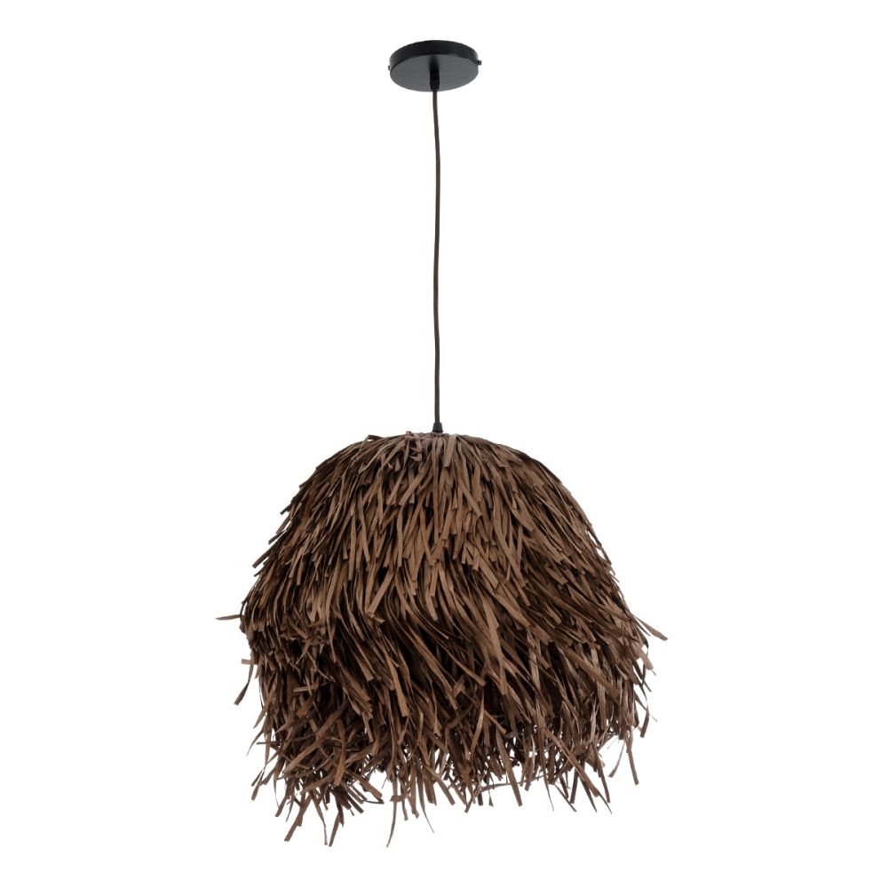 GLOBOSTAR® GUADELOUPE 02293 Boho Κρεμαστό Φωτιστικό Οροφής με Ντουί 1 x E27 AC 220-240V IP20 - Καφέ - Μ50 x Π50 x Υ40cm