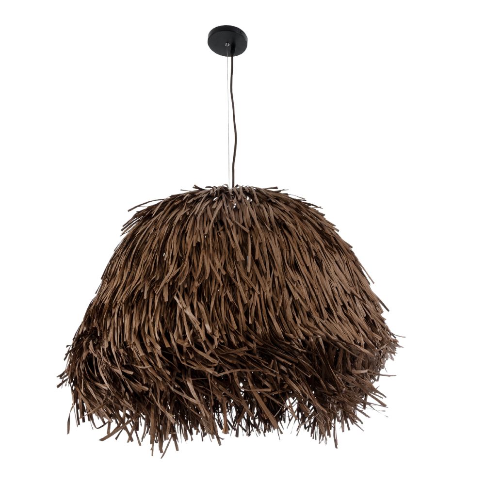 GLOBOSTAR® GUADELOUPE 02294 Boho Κρεμαστό Φωτιστικό Οροφής με Ντουί 1 x E27 AC 220-240V IP20 - Καφέ - Μ80 x Π80 x Υ60cm