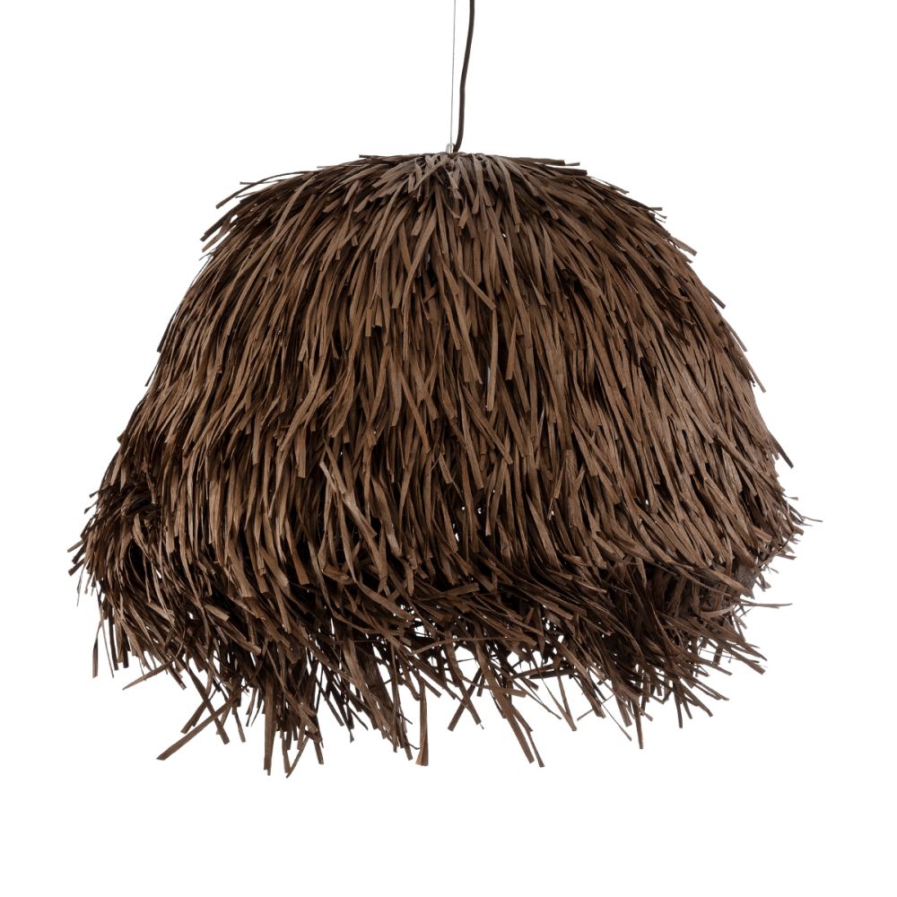 GLOBOSTAR® GUADELOUPE 02294 Boho Κρεμαστό Φωτιστικό Οροφής με Ντουί 1 x E27 AC 220-240V IP20 - Καφέ - Μ80 x Π80 x Υ60cm