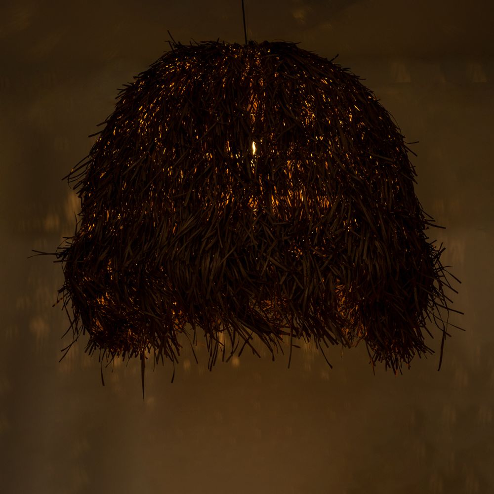 GLOBOSTAR® GUADELOUPE 02295 Boho Κρεμαστό Φωτιστικό Οροφής με Ντουί 1 x E27 AC 220-240V IP20 - Καφέ - Μ120 x Π120 x Υ100cm