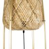 GLOBOSTAR® MEILANI 02301 Boho Επιδαπέδιο Φωτιστικό με Ντουί 1 x E27 AC 220-240V IP20 - Χρυσό & Μπεζ - Μ40 x Π40 x Υ150cm