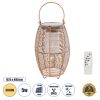 GLOBOSTAR® HESPELER 02305 Boho Επιδαπέδιο Φωτιστικό LED 5W 200lm 180° με Φωτοβολταϊκό Panel 3.6V 0.1W με Αισθητήρα Ημέρας/Νύχτας Αδιάβροχο IP65 Θερμό Λευκό 2700K - Μπεζ - Μ25 x Π25 x Υ45cm - 2 Χρόνια Εγγύηση