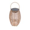 GLOBOSTAR® HESPELER 02305 Boho Επιδαπέδιο Φωτιστικό LED 5W 200lm 180° με Φωτοβολταϊκό Panel 3.6V 0.1W με Αισθητήρα Ημέρας/Νύχτας Αδιάβροχο IP65 Θερμό Λευκό 2700K - Μπεζ - Μ25 x Π25 x Υ45cm - 2 Χρόνια Εγγύηση