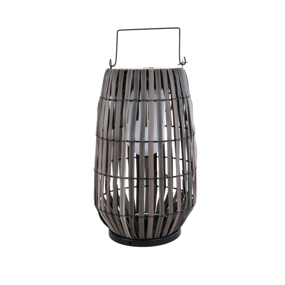 GLOBOSTAR® NETLEY 02306 Boho Επιδαπέδιο Φωτιστικό LED 5W 200lm 180° με Φωτοβολταϊκό Panel 3.6V 0.1W με Αισθητήρα Ημέρας/Νύχτας Αδιάβροχο IP65 Θερμό Λευκό 2700K - Γκρι - Μ30 x Π30 x Υ50cm - 2 Χρόνια Εγγύηση