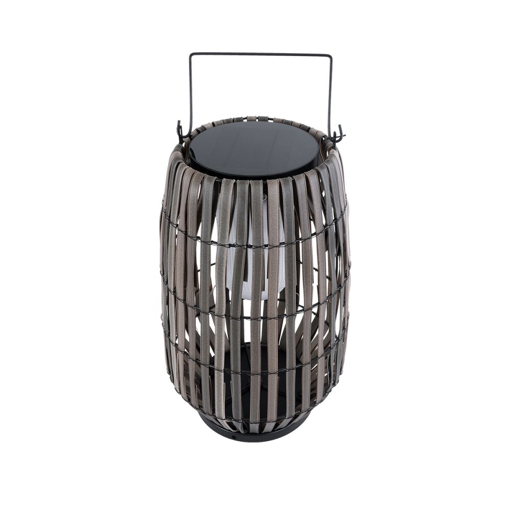 GLOBOSTAR® NETLEY 02306 Boho Επιδαπέδιο Φωτιστικό LED 5W 200lm 180° με Φωτοβολταϊκό Panel 3.6V 0.1W με Αισθητήρα Ημέρας/Νύχτας Αδιάβροχο IP65 Θερμό Λευκό 2700K - Γκρι - Μ30 x Π30 x Υ50cm - 2 Χρόνια Εγγύηση
