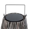GLOBOSTAR® NETLEY 02306 Boho Επιδαπέδιο Φωτιστικό LED 5W 200lm 180° με Φωτοβολταϊκό Panel 3.6V 0.1W με Αισθητήρα Ημέρας/Νύχτας Αδιάβροχο IP65 Θερμό Λευκό 2700K - Γκρι - Μ30 x Π30 x Υ50cm - 2 Χρόνια Εγγύηση