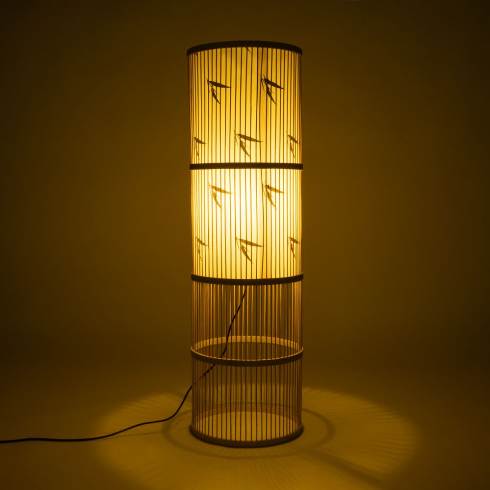 GLOBOSTAR® FALKLAND 02307 Boho Επιδαπέδιο Φωτιστικό με Ντουί 1 x E27 AC 220-240V IP20 - Μπεζ - Μ30 x Π30 x Υ100cm