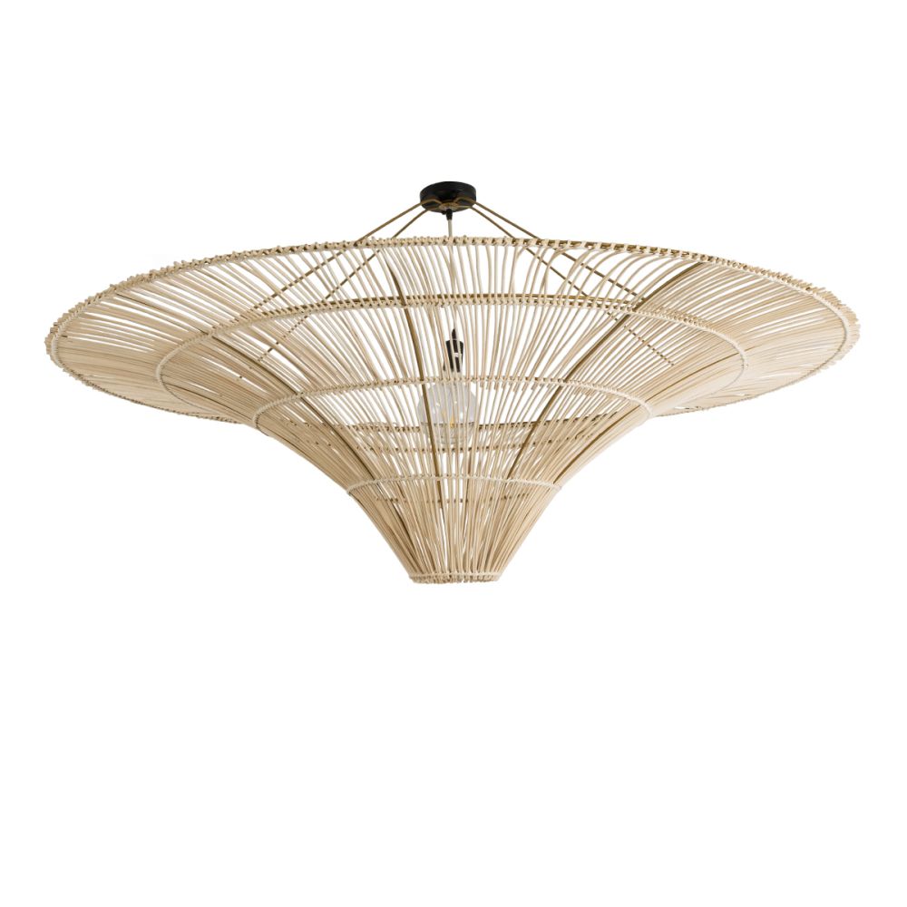 GLOBOSTAR® PALERMO 02309 Boho Φωτιστικό Οροφής με Ντουί 1 x E27 AC 220-240V IP20 - Μπεζ - Μ150 x Π150 x Υ78cm