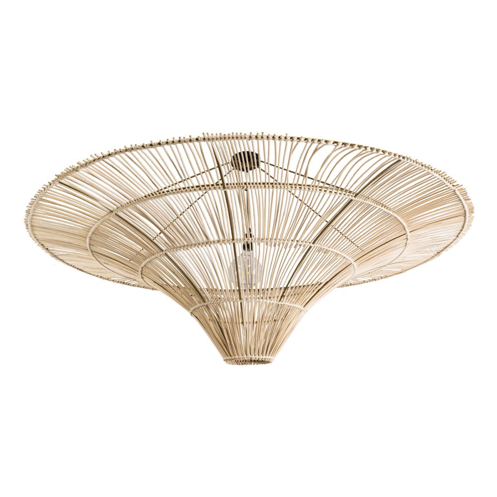 GLOBOSTAR® PALERMO 02309 Boho Φωτιστικό Οροφής με Ντουί 1 x E27 AC 220-240V IP20 - Μπεζ - Μ150 x Π150 x Υ78cm