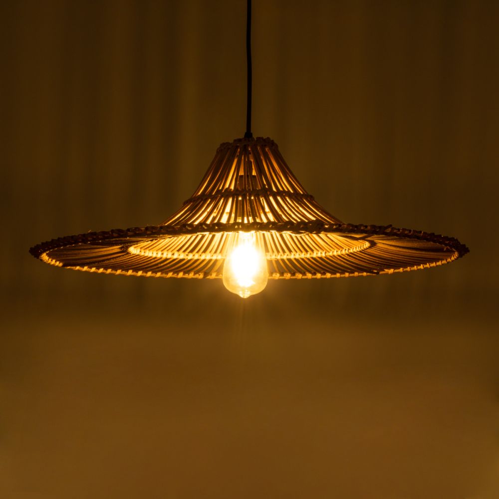 GLOBOSTAR® PALERMO 02310 Boho Κρεμαστό Φωτιστικό Οροφής με Ντουί 1 x E27 AC 220-240V IP20 - Καφέ - Μ60 x Π60 x Υ18cm