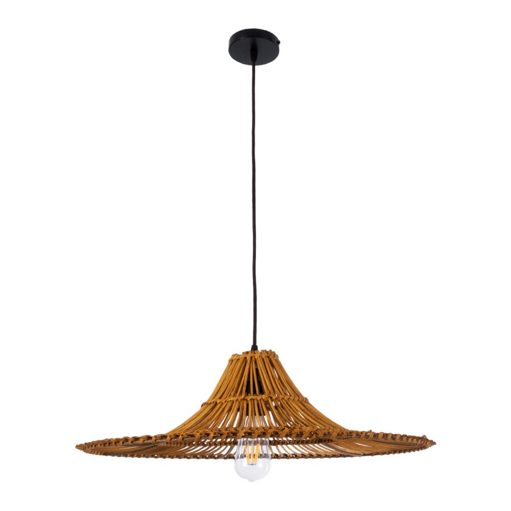 GLOBOSTAR® PALERMO 02310 Boho Κρεμαστό Φωτιστικό Οροφής με Ντουί 1 x E27 AC 220-240V IP20 - Καφέ - Μ60 x Π60 x Υ18cm