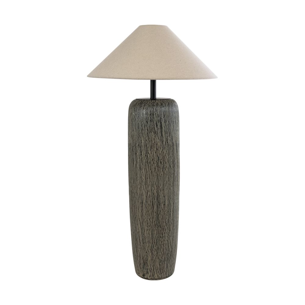 GLOBOSTAR® OLIANA 02315 Boho Επιδαπέδιο Φωτιστικό με Ντουί 1 x E27 AC 220-240V IP20 - Γκρι & Μπεζ - Μ55 x Π55 x Υ110cm