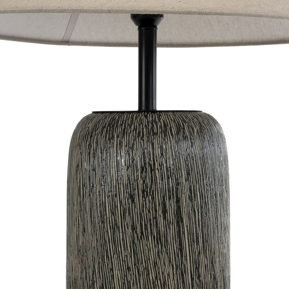 GLOBOSTAR® OLIANA 02315 Boho Επιδαπέδιο Φωτιστικό με Ντουί 1 x E27 AC 220-240V IP20 - Γκρι & Μπεζ - Μ55 x Π55 x Υ110cm