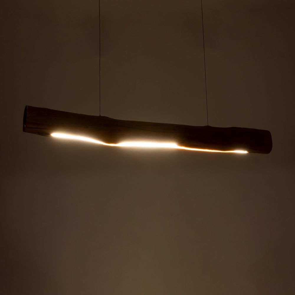 GLOBOSTAR® KATRINA 02320 Μοντέρνο Κρεμαστό Φωτιστικό Οροφής LED 24W 1920lm 120° AC 220-240V IP20 Φυσικό Λευκό 4500K - Lumileds SMD Chip - Καφέ - Μ10 x Π10 x Υ100cm - 2 Χρόνια Εγγύηση
