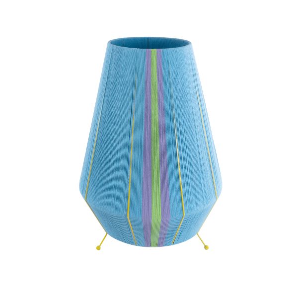 GloboStar® SALERNO 02333 Boho Επιδαπέδιο Φωτιστικό Μονόφωτο 1 x E27 IP20 Πολύχρωμο Βαμβακερό Νήμα - Μ50 x Π50 x Υ70cm