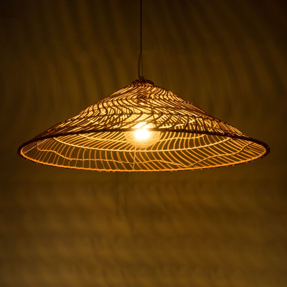 GLOBOSTAR® KAIA 02347 Boho Κρεμαστό Φωτιστικό Οροφής με Ντουί 1 x E27 AC 220-240V IP20 - Μπεζ - Μ80 x Π80 x Υ26cm