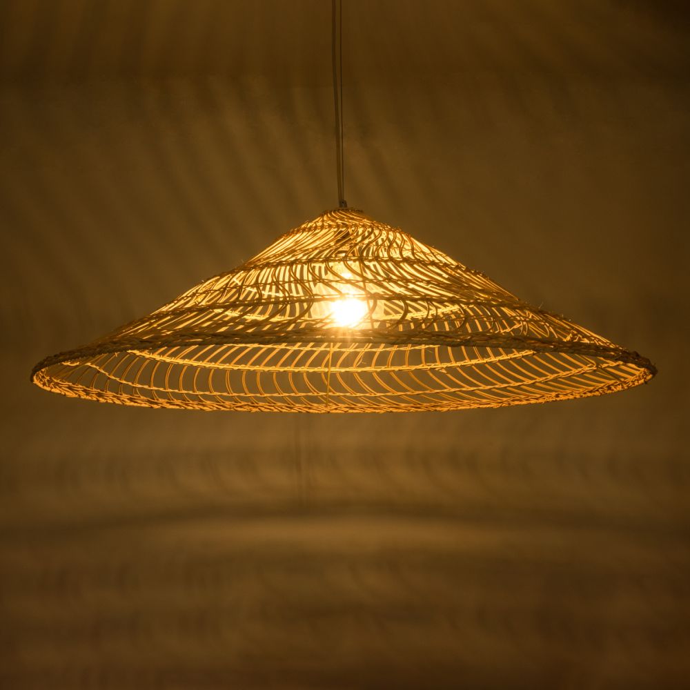 GLOBOSTAR® KAIA 02348 Boho Κρεμαστό Φωτιστικό Οροφής με Ντουί 1 x E27 AC 220-240V IP20 - Μπεζ - Μ100 x Π100 x Υ30cm