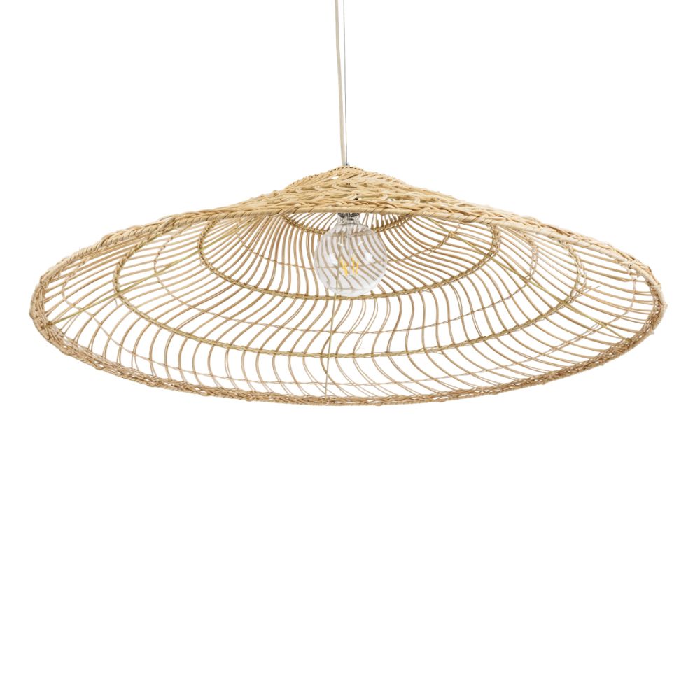 GLOBOSTAR® KAIA 02348 Boho Κρεμαστό Φωτιστικό Οροφής με Ντουί 1 x E27 AC 220-240V IP20 - Μπεζ - Μ100 x Π100 x Υ30cm