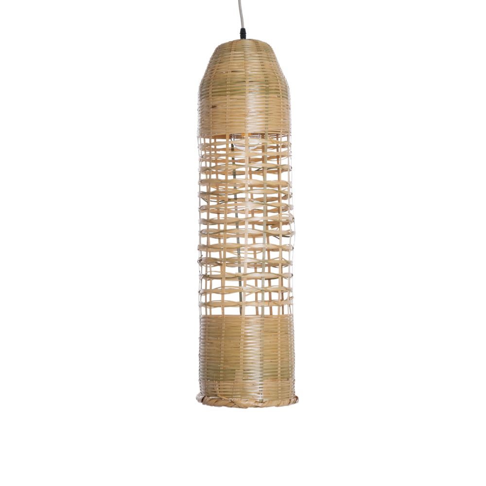 GLOBOSTAR® WAIKIKI 02350 Boho Κρεμαστό Φωτιστικό Οροφής με Ντουί 1 x E27 AC 220-240V IP20 - Μπεζ - Μ20 x Π20 x Υ80cm