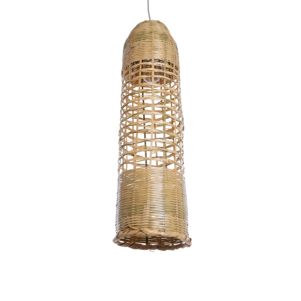 GLOBOSTAR® WAIKIKI 02350 Boho Κρεμαστό Φωτιστικό Οροφής με Ντουί 1 x E27 AC 220-240V IP20 - Μπεζ - Μ20 x Π20 x Υ80cm