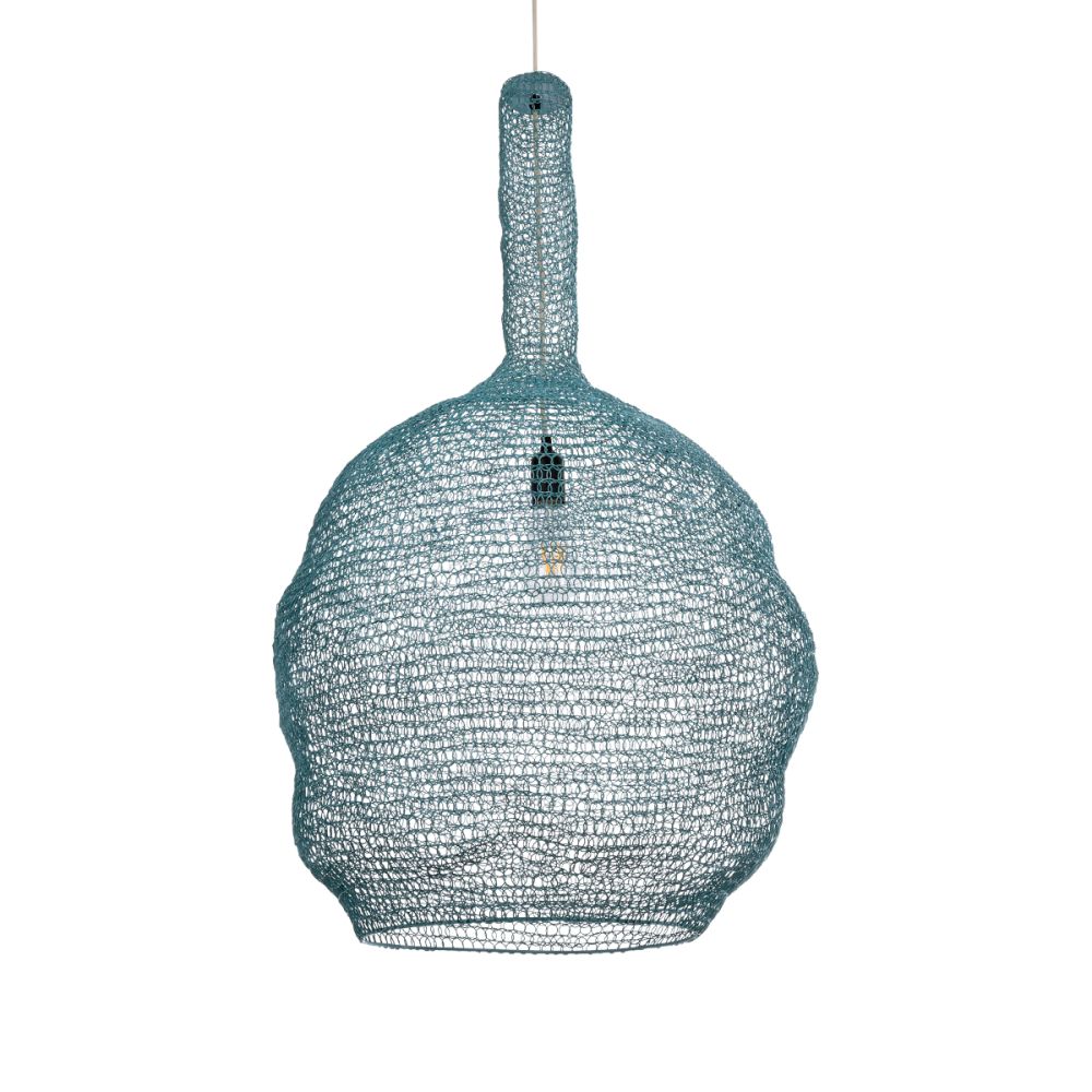 GLOBOSTAR® KENTUCKY 02355 Vintage Κρεμαστό Φωτιστικό Οροφής με Ντουί 1 x E27 AC 220-240V IP20 - Τιρκουάζ - Μ60 x Π60 x Υ90cm