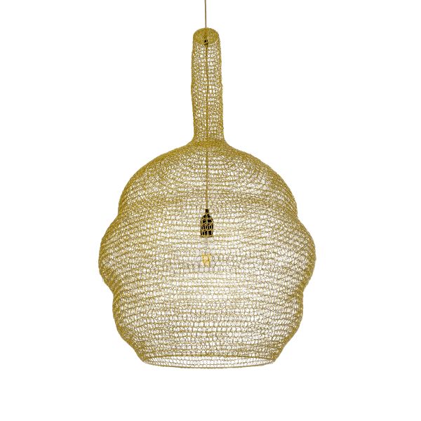 GLOBOSTAR® KENTUCKY 02357 Vintage Κρεμαστό Φωτιστικό Οροφής με Ντουί 1 x E27 AC 220-240V IP20 - Χρυσό - Μ60 x Π60 x Υ90cm