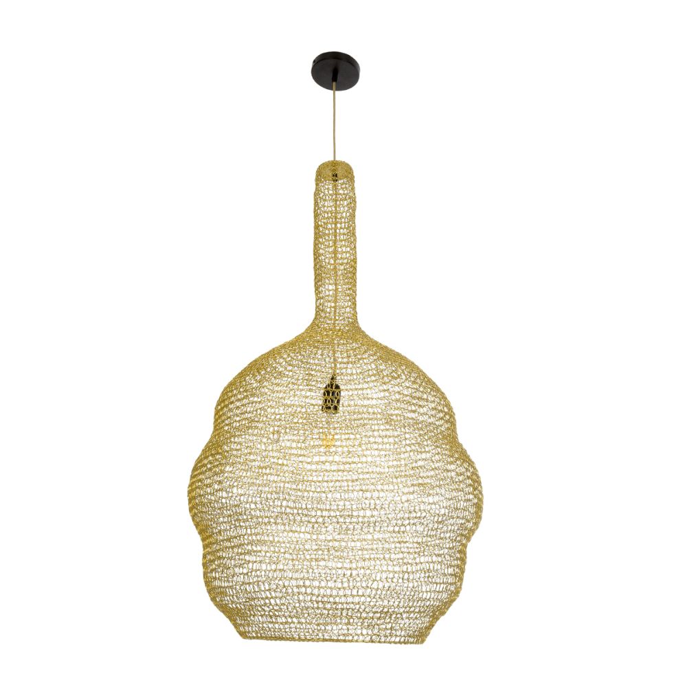 GLOBOSTAR® KENTUCKY 02357 Vintage Κρεμαστό Φωτιστικό Οροφής με Ντουί 1 x E27 AC 220-240V IP20 - Χρυσό - Μ60 x Π60 x Υ90cm