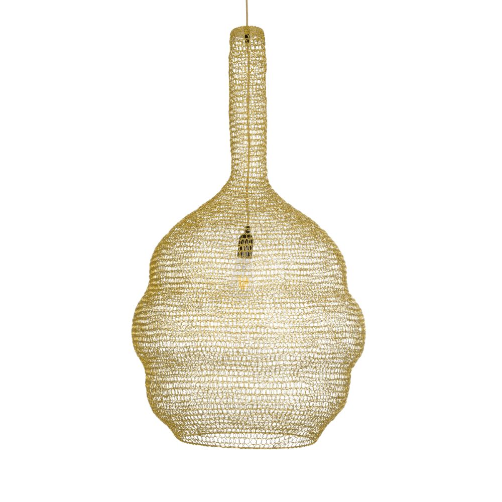 GLOBOSTAR® KENTUCKY 02357 Vintage Κρεμαστό Φωτιστικό Οροφής με Ντουί 1 x E27 AC 220-240V IP20 - Χρυσό - Μ60 x Π60 x Υ90cm