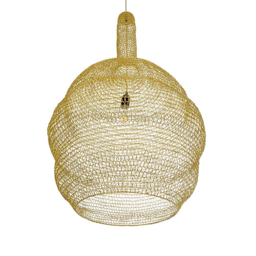 GLOBOSTAR® KENTUCKY 02357 Vintage Κρεμαστό Φωτιστικό Οροφής με Ντουί 1 x E27 AC 220-240V IP20 - Χρυσό - Μ60 x Π60 x Υ90cm