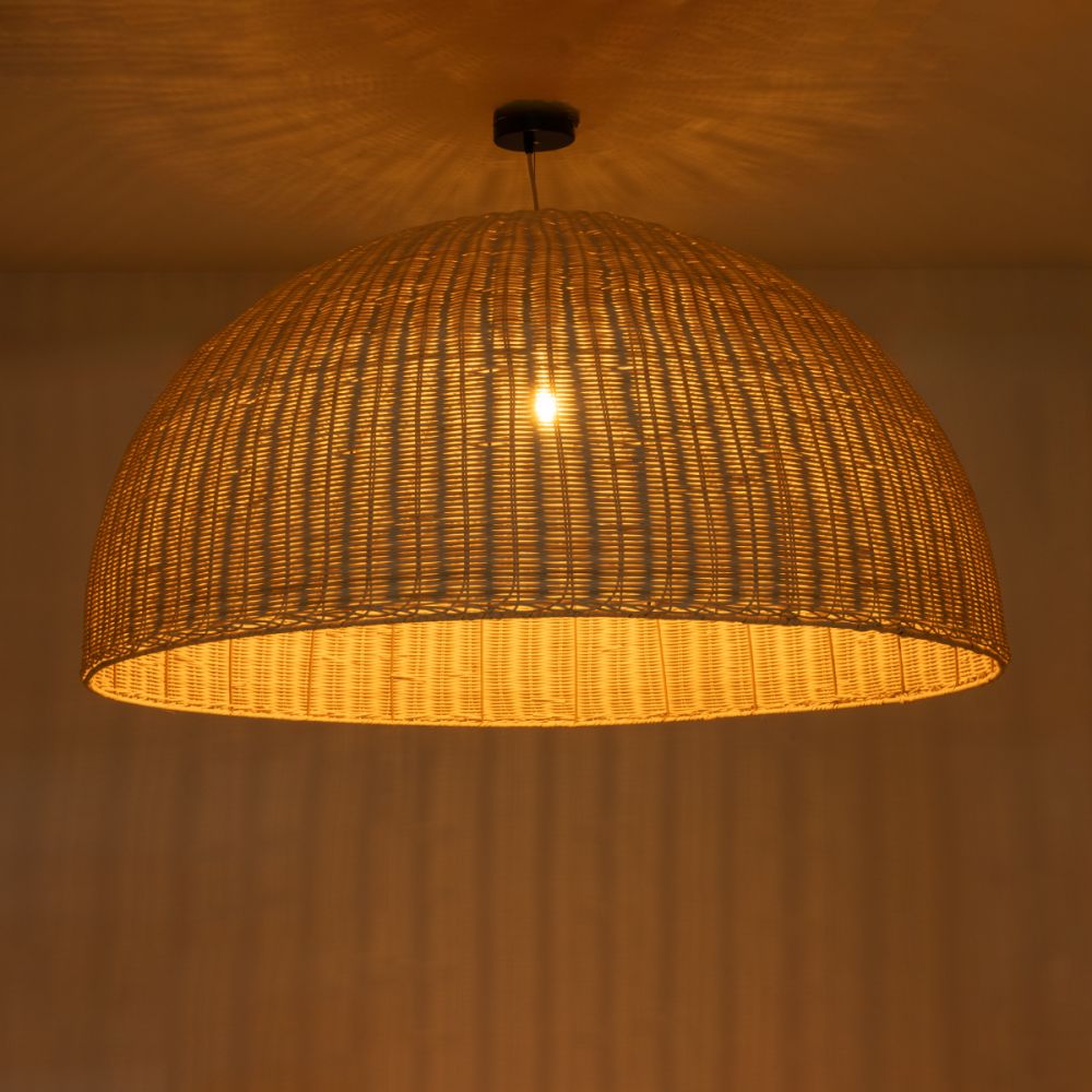 GLOBOSTAR® MONTANA 02380 Boho Κρεμαστό Φωτιστικό Οροφής με Ντουί 1 x E27 AC 220-240V IP20 - Μπεζ - Μ120 x Π120 x Υ60cm