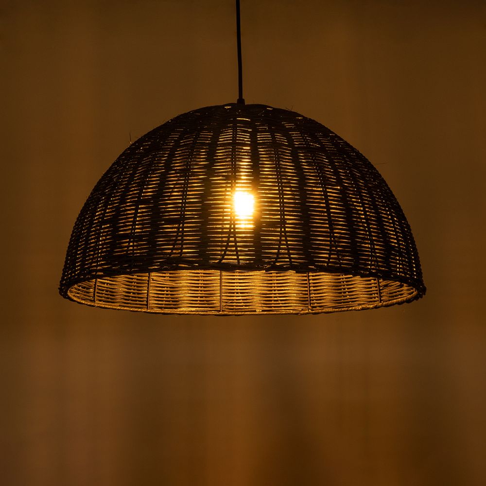 GLOBOSTAR® MONTANA 02383 Boho Κρεμαστό Φωτιστικό Οροφής με Ντουί 1 x E27 AC 220-240V IP20 - Μαύρο - Μ50 x Π50 x Υ25cm