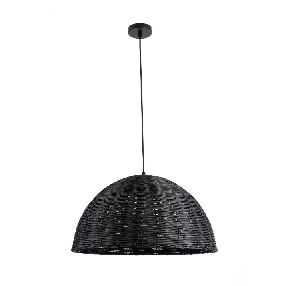 GLOBOSTAR® MONTANA 02383 Boho Κρεμαστό Φωτιστικό Οροφής με Ντουί 1 x E27 AC 220-240V IP20 - Μαύρο - Μ50 x Π50 x Υ25cm