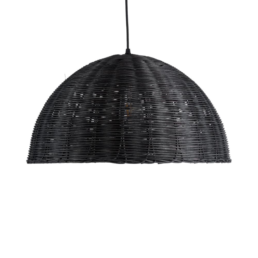 GLOBOSTAR® MONTANA 02383 Boho Κρεμαστό Φωτιστικό Οροφής με Ντουί 1 x E27 AC 220-240V IP20 - Μαύρο - Μ50 x Π50 x Υ25cm