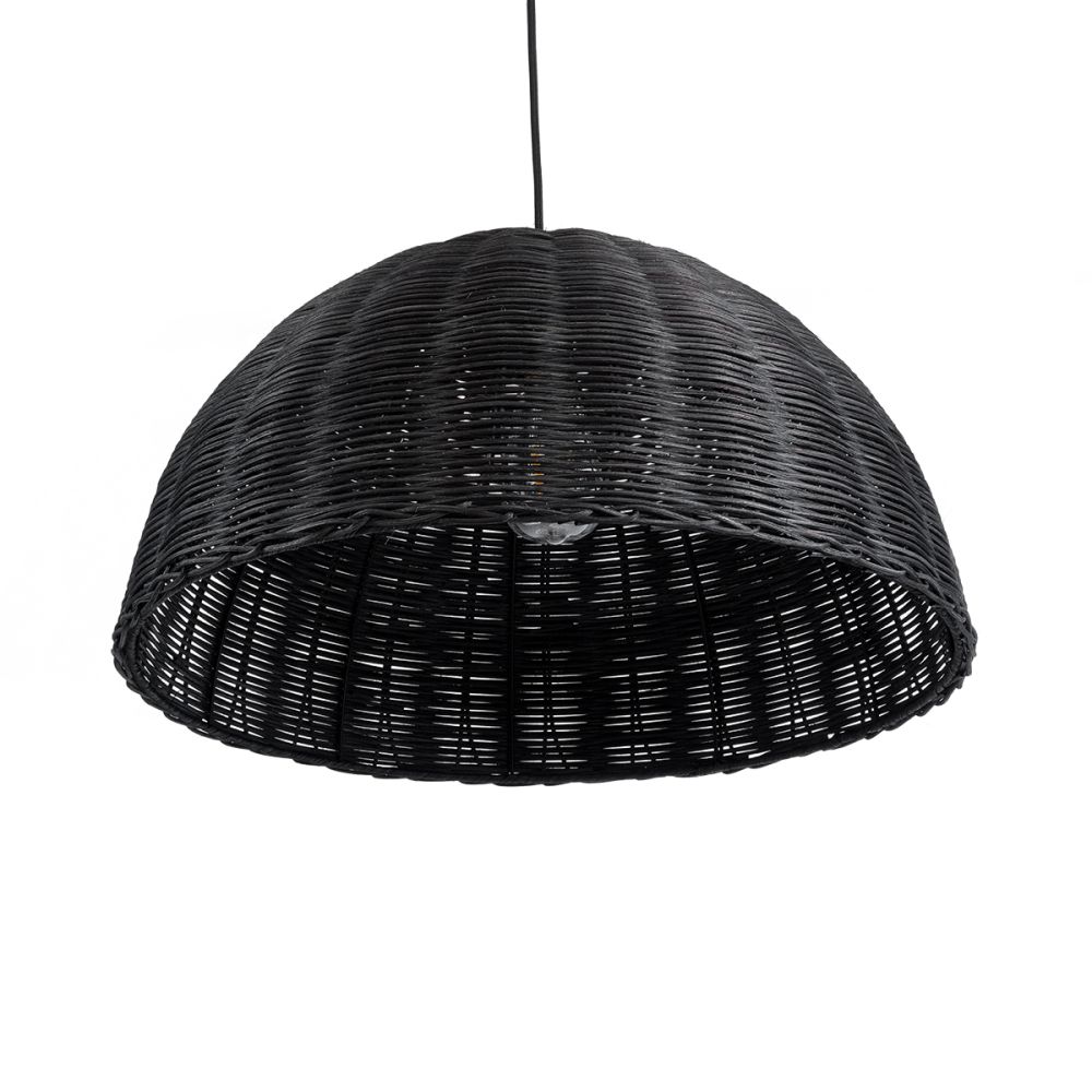 GLOBOSTAR® MONTANA 02383 Boho Κρεμαστό Φωτιστικό Οροφής με Ντουί 1 x E27 AC 220-240V IP20 - Μαύρο - Μ50 x Π50 x Υ25cm