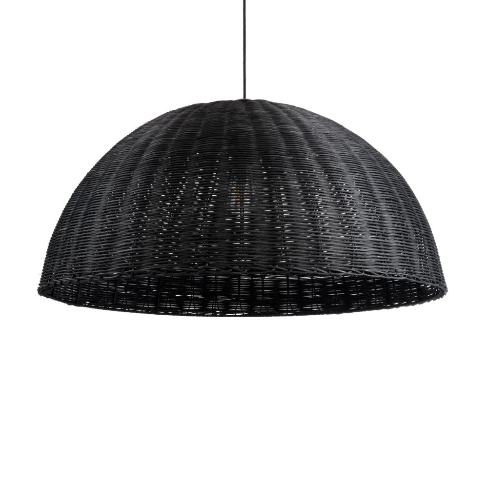 GLOBOSTAR® MONTANA 02384 Boho Κρεμαστό Φωτιστικό Οροφής με Ντουί 1 x E27 AC 220-240V IP20 - Μαύρο - Μ80 x Π80 x Υ40cm