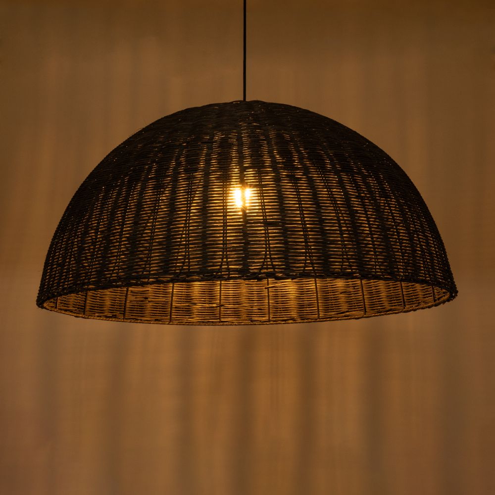 GLOBOSTAR® MONTANA 02384 Boho Κρεμαστό Φωτιστικό Οροφής με Ντουί 1 x E27 AC 220-240V IP20 - Μαύρο - Μ80 x Π80 x Υ40cm