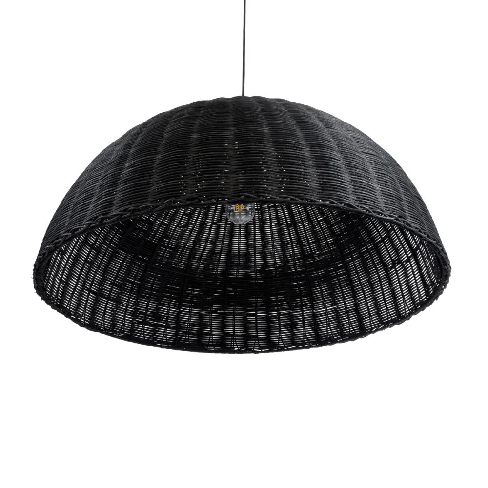 GLOBOSTAR® MONTANA 02384 Boho Κρεμαστό Φωτιστικό Οροφής με Ντουί 1 x E27 AC 220-240V IP20 - Μαύρο - Μ80 x Π80 x Υ40cm