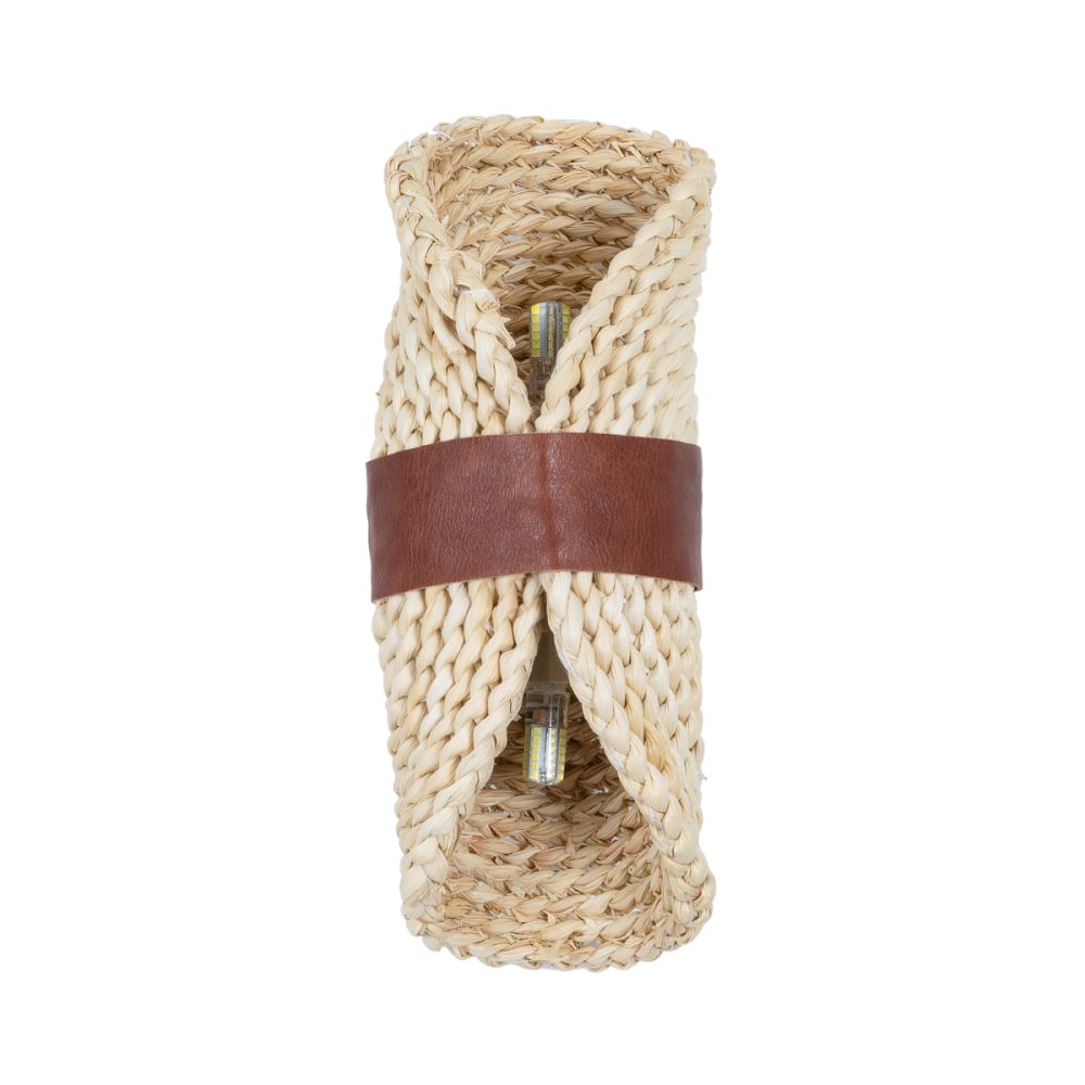 GLOBOSTAR® GUAVA 02385 Boho Φωτιστικό Τοίχου - Απλίκα με Ντουί 2 x G9 AC 220-240V IP20 - Μπεζ & Καφέ - Μ11 x Π13 x Υ30cm