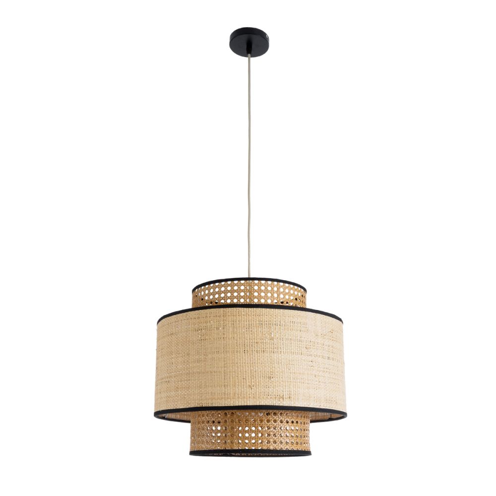 GLOBOSTAR® BRAVADO 02386 Boho Κρεμαστό Φωτιστικό Οροφής με Ντουί 1 x E27 AC 220-240V IP20 - Μπεζ - Μ40 x Π40 x Υ35cm