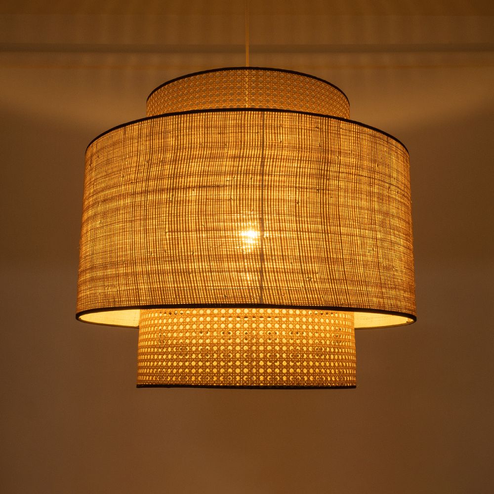 GLOBOSTAR® BRAVADO 02387 Boho Κρεμαστό Φωτιστικό Οροφής με Ντουί 1 x E27 AC 220-240V IP20 - Μπεζ - Μ70 x Π70 x Υ58cm