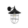 GLOBOSTAR® CAT 204-0116 Μοντέρνο Φωτιστικό Τοίχου - Απλίκα με Ντουί 1 x E27 AC 220-240V IP20 - Μαύρο - Μ22 x Π25 x Υ30cm