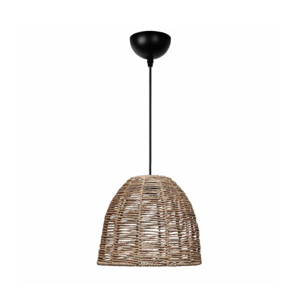 GLOBOSTAR® MEKA 204-0162 Boho Κρεμαστό Φωτιστικό Οροφής με Ντουί 1 x E27 AC 220-240V IP20 - Καφε - Μ31 x Π31 x Υ26cm