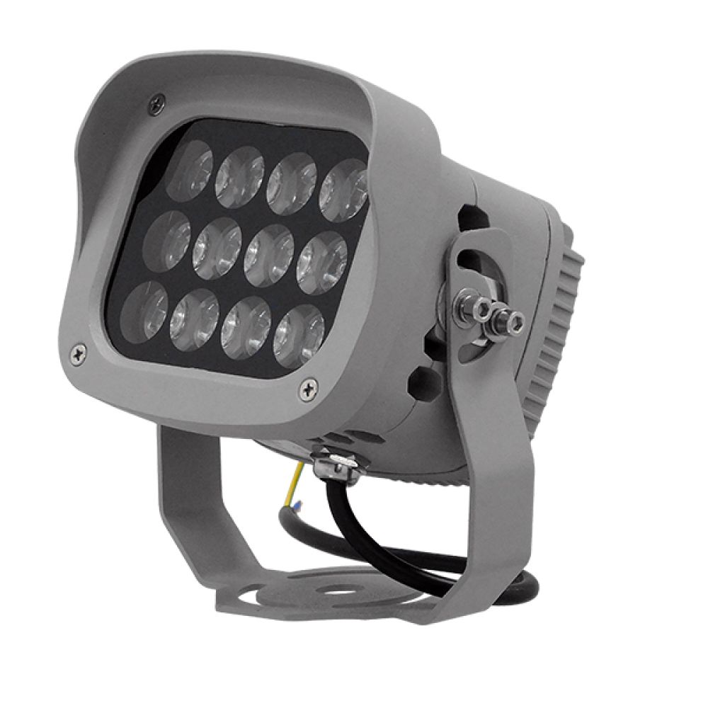 GLOBOSTAR® FLOODXENA 05015 Προβολέας Σποτ Wall Washer LED 12W 1440lm 10° AC 220-240V Αδιάβροχο IP65 Ψυχρό Λευκό 6000K - Bridgelux SMD Chip - Γκρι Ανθρακί - Μ13.5 x Π11 x Υ15cm - 3 Χρόνια Εγγύηση